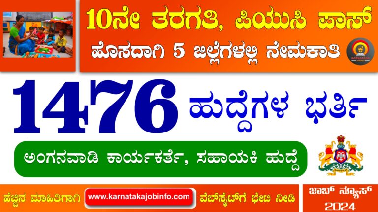 WCD Karnataka Anganwadi Recruitment 2024