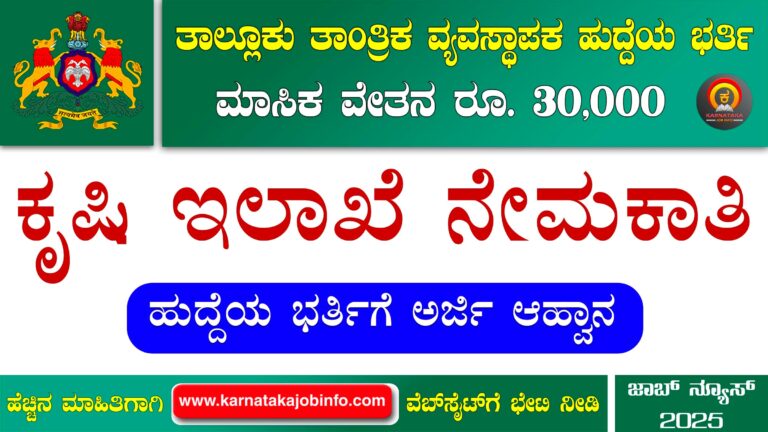 Agriculture Department Kodagu Recruitment 2025