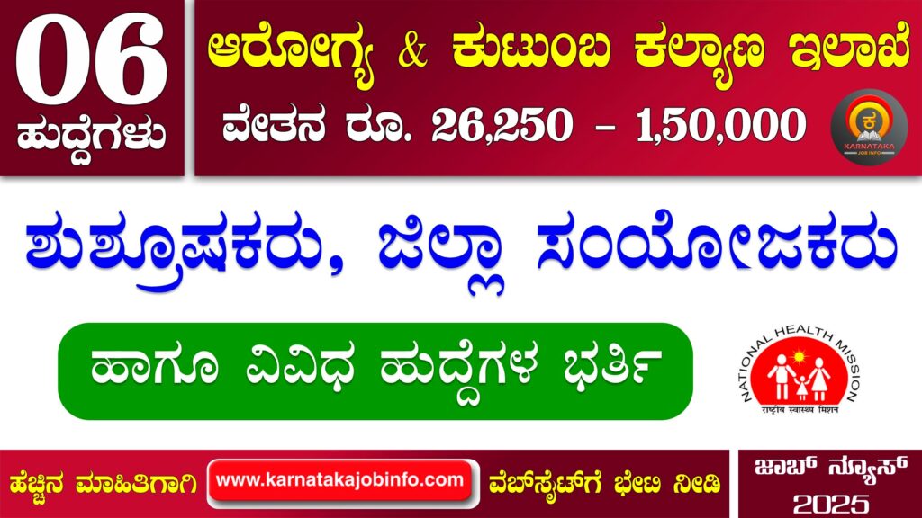 ವಿಜಯನಗರ ಜಿಲ್ಲಾ ಆರೋಗ್ಯ ಮತ್ತು ಕುಟುಂಬ ಕಲ್ಯಾಣ ಇಲಾಖೆ ನೇಮಕಾತಿ 2025 - DHFWS Vijayanagara Recruitment 2025 DHFWS Vijayanagara Recruitment 2025