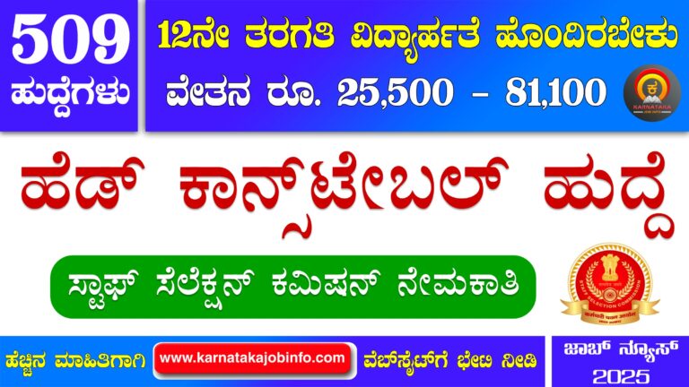 SSC Head Constable Recruitment 2025