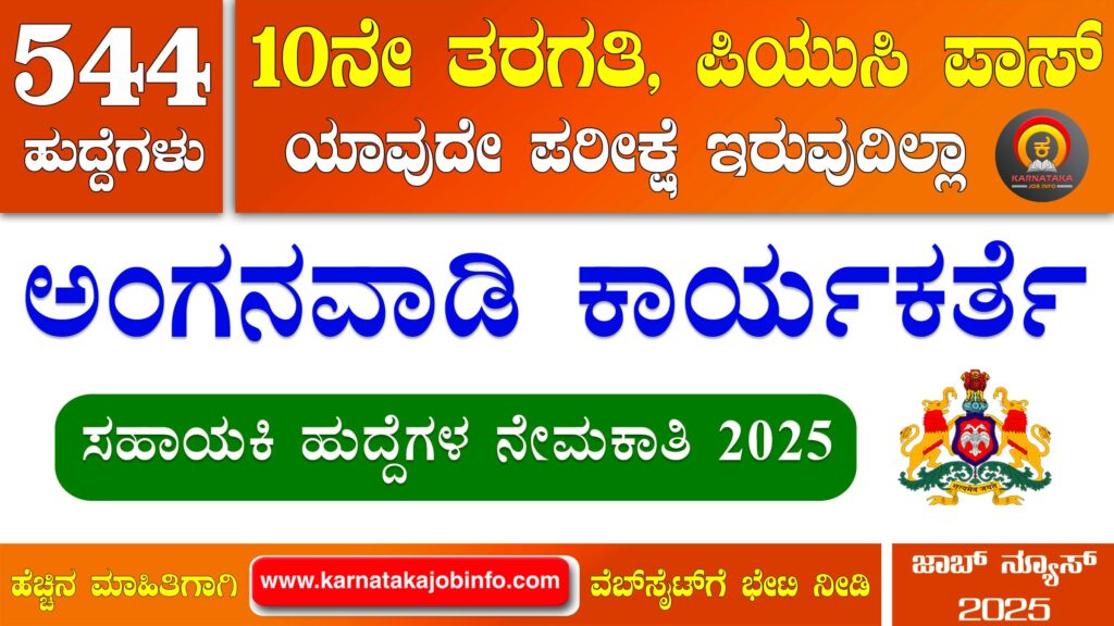 WCD Shivamogga Anganwadi Recruitment 2025