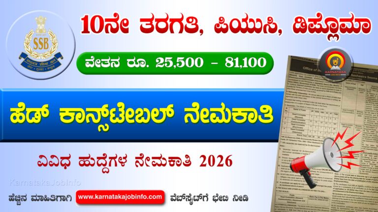 SSB Head Constable Recruitment 2026