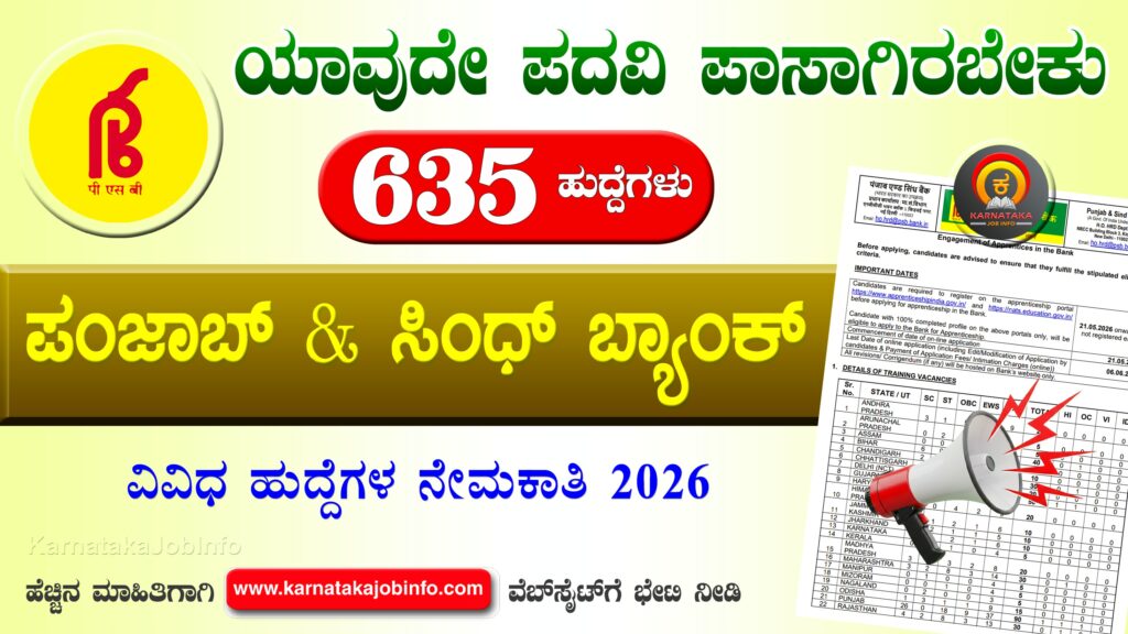 Punjab And Sind Bank Apprentice Recruitment 2026