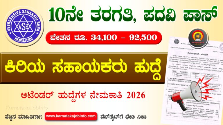 Veerashaiva Sahakari Bank Recruitment 2026