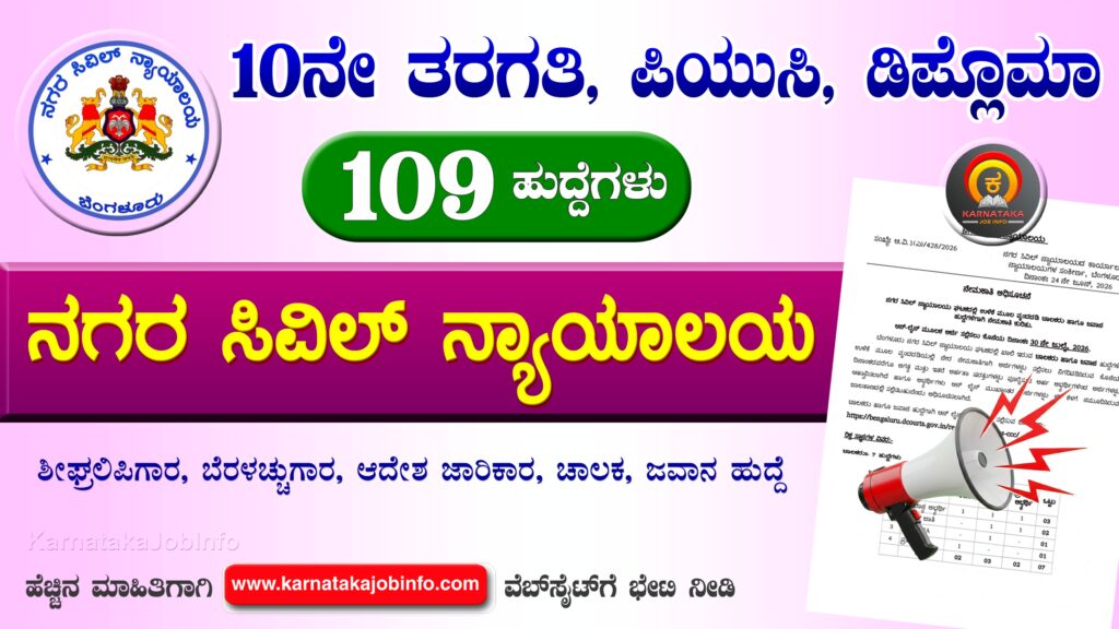Bengaluru City Civil Court Recruitment 2026