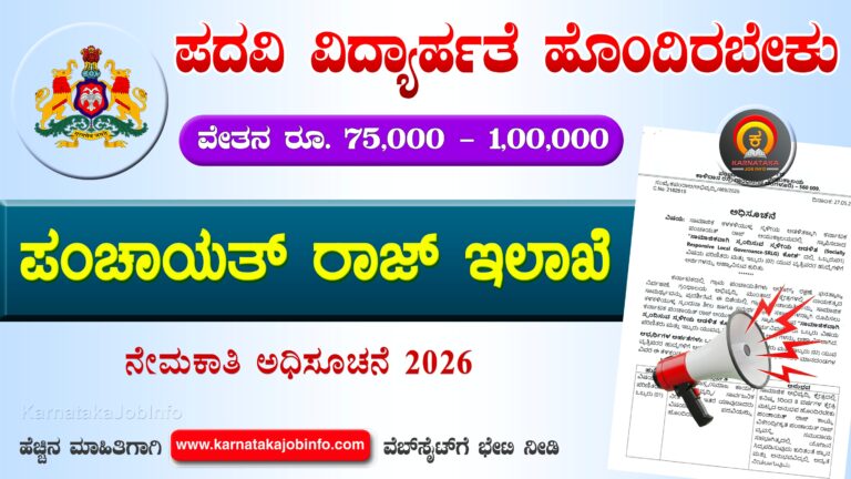 Karnataka Panchayat Raj Commissionerate Recruitment 2026