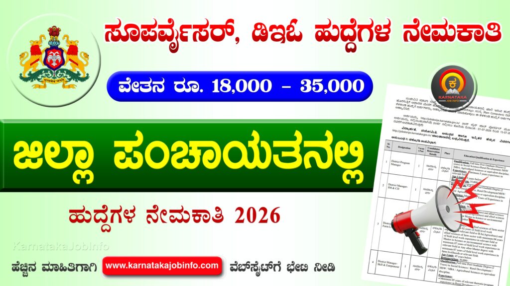 Belagavi Zilla Panchayat Recruitment 2026