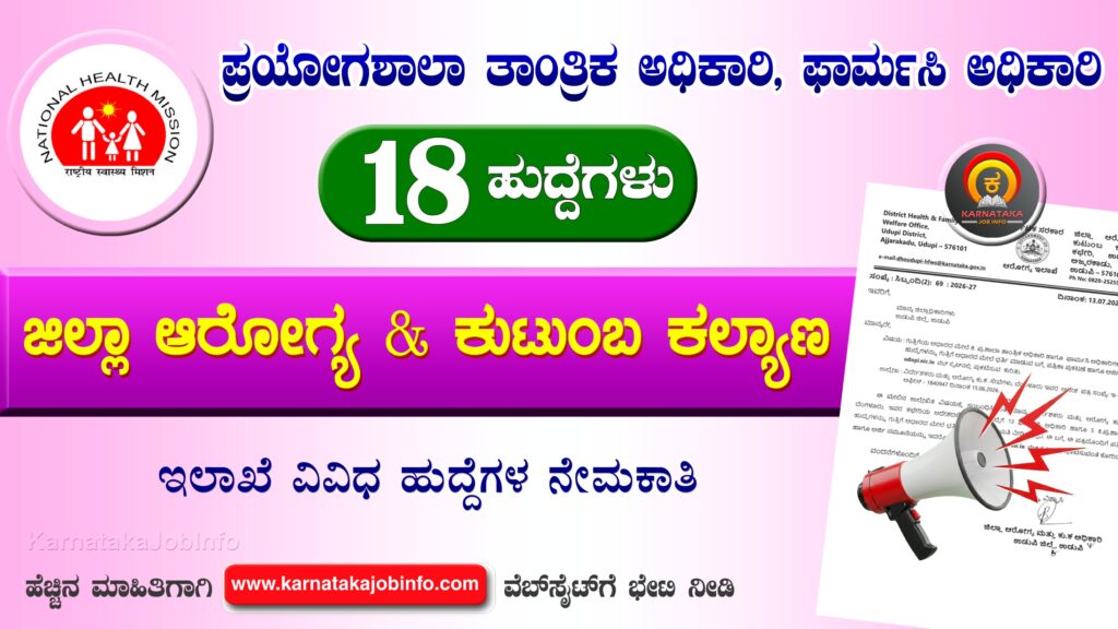 DHFWS Udupi Recruitment 2026