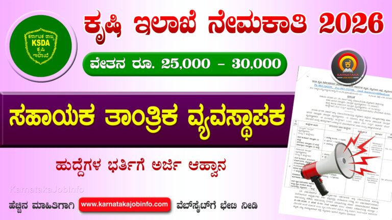 Agriculture Department Mysore Recruitment 2026