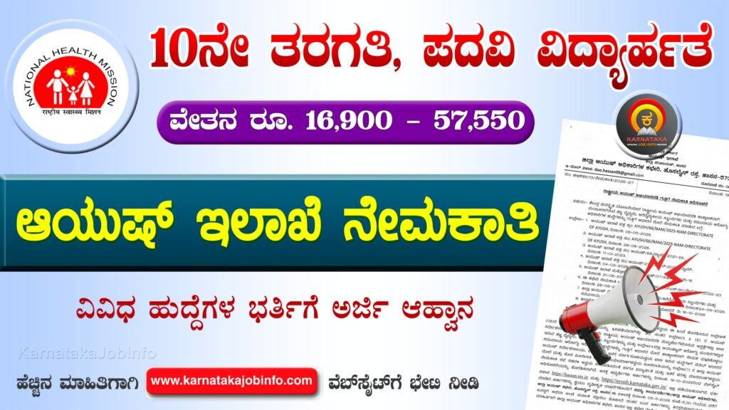 Hassan Ayush Department Recruitment 2026